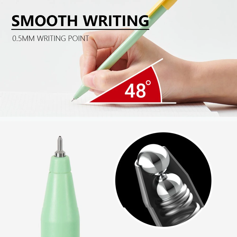 4 Pcs/Set Cookie Stick Style Gel Pen 0.5mm Black Ink Smooth Writing Quick-drying Gel Pens for School Student Office Stationery