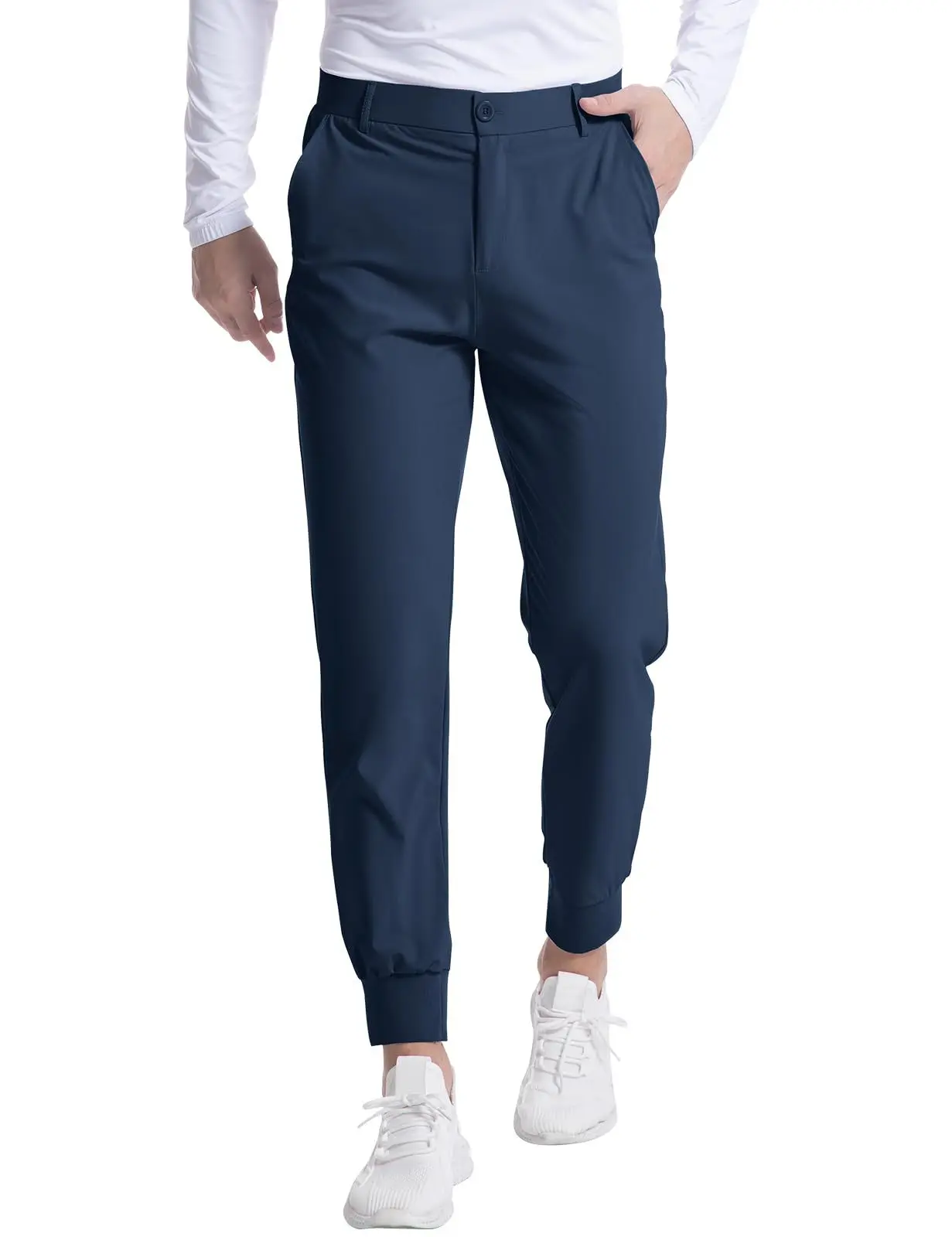 Mens Dress Pants Golf Stretch Pants Slim Fit Quick Dry Golf Joggers Pants Work Casual Long Pants with 3 Pockets Trousers Bottoms 4