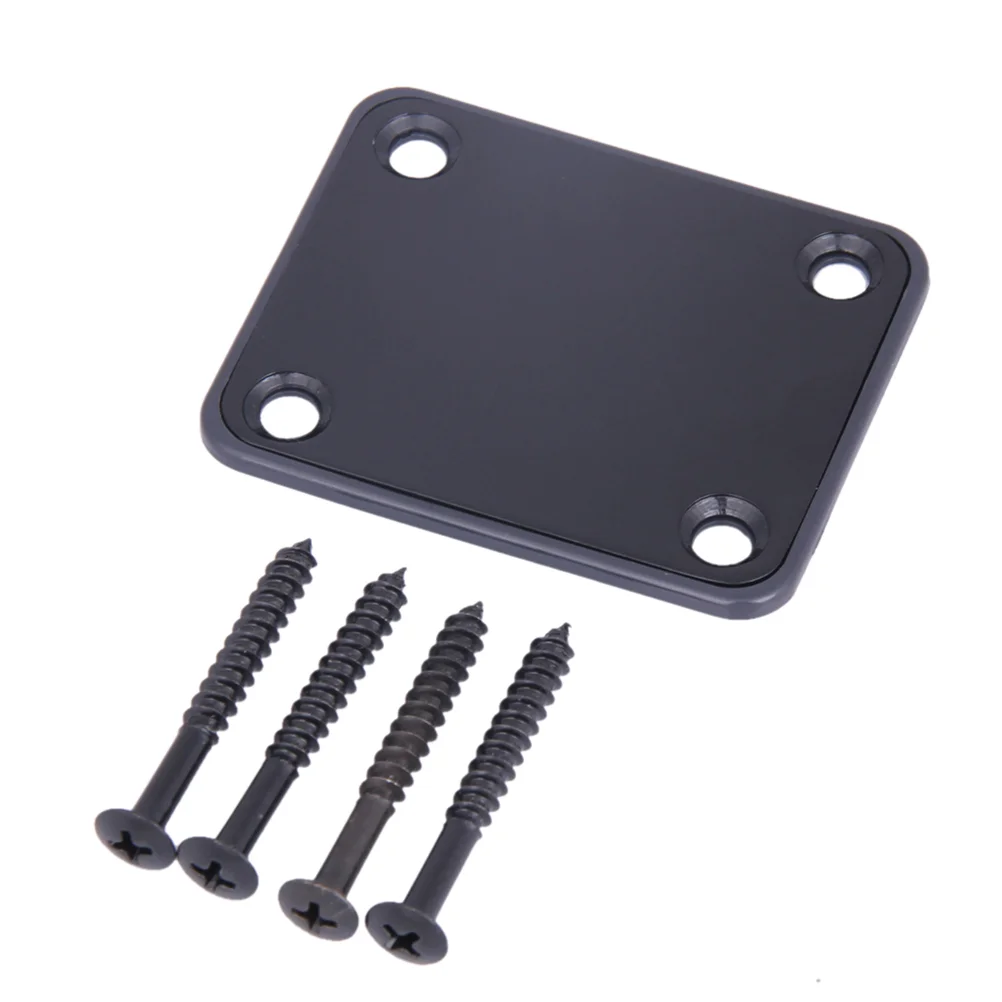 Electric Guitar Neck Plate with Screws for Strat Tele Guitar Precision Jazz Bass Replacement