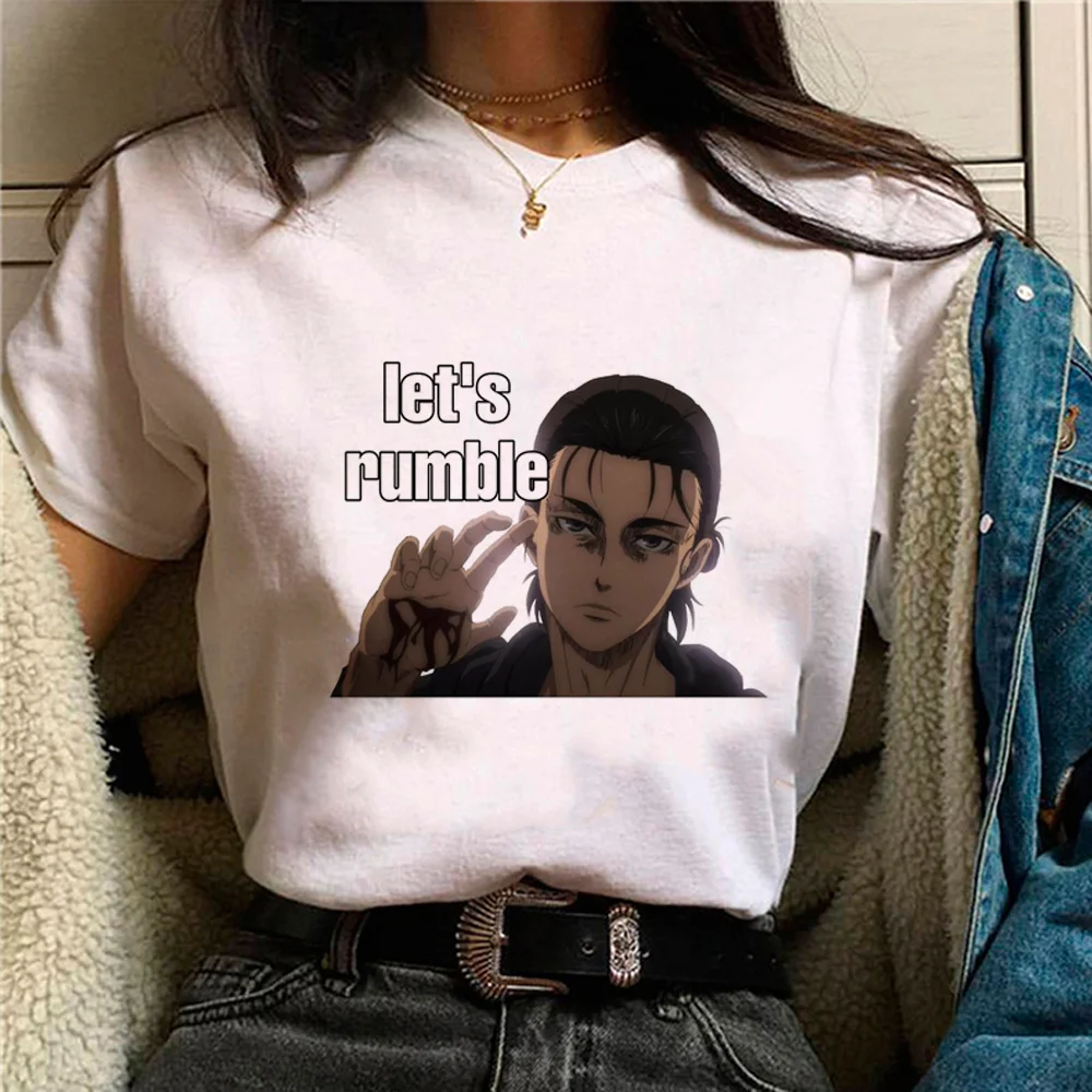 

aot Eren Attack on Titan Shingeki no Kyojin Tee women manga t-shirts female 2000s clothes