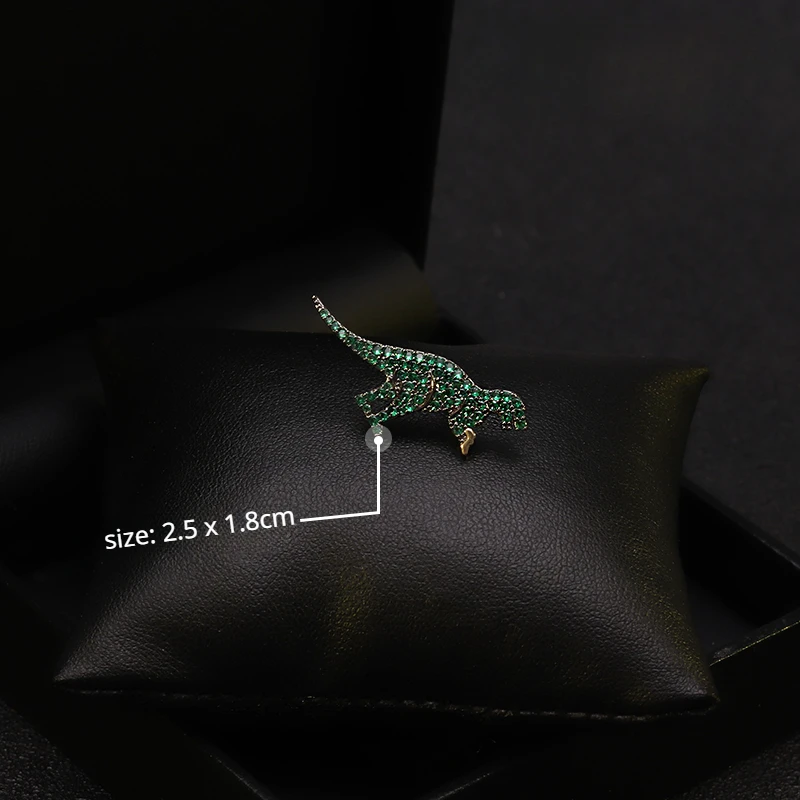 396 Dinosaur Brooch Women's Neckline Green Animal Small Collar Pin Anti-Exposure Fixed Cardigan Buckle Corsage Jewelry Accessory
