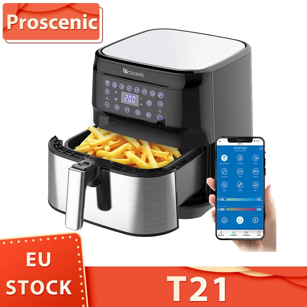 Proscenic T21 Friggitrice Ad Aria Intelligente Senza Olio, Controllo App E Vocale, Xl 5.8Qt, Friggitrici Ad Aria Elettriche Da 1700 Watt Forno E Forne