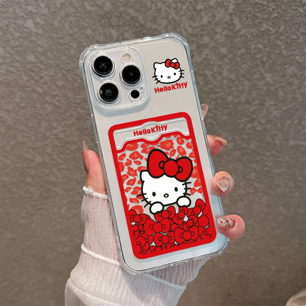 thumbnail image 1 of Funda de Hello Kitty con dibujos animados para iPhone, carcasa transparente para modelos anticaída 15, 14, 13, 12, 11 Mini Pro Max, X, XR, XSMax, 7, 8 Plus, novedad, 1 of 5