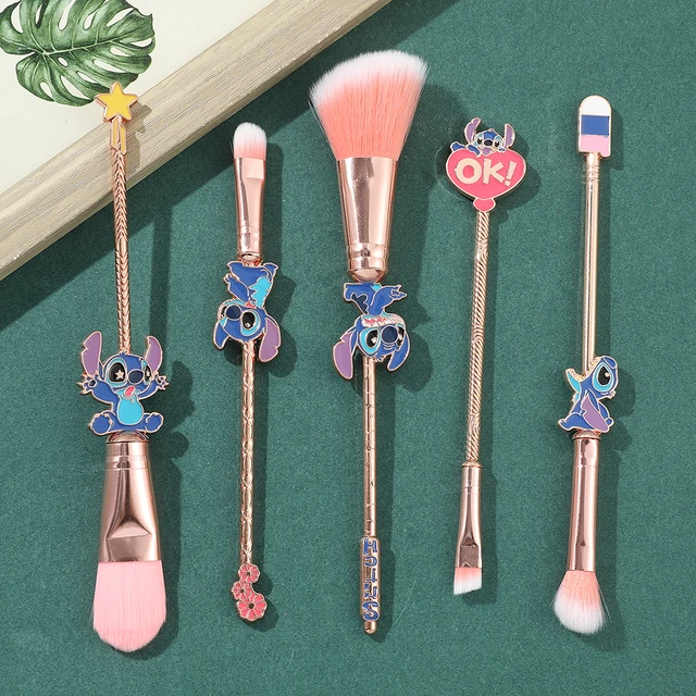 Disney-Ensemble de pinceaux de maquillage en métal mignon CAN o & Stitch  pour femmes adolescentes, cadeaux de fond de teint Géreshadow Eyeblogug, 5  pièces - AliExpress