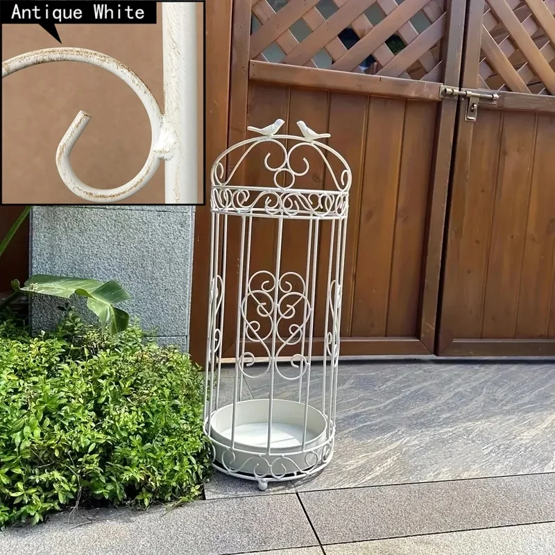 Space-Saving Umbrella Stand Conveniently stores multiple umbrellas and rain gear at home or office