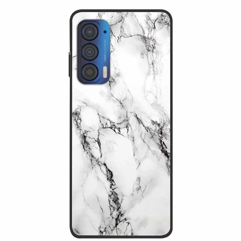 Silicone Soft Flower Marble TPU Black Phone Cover - Protective Case