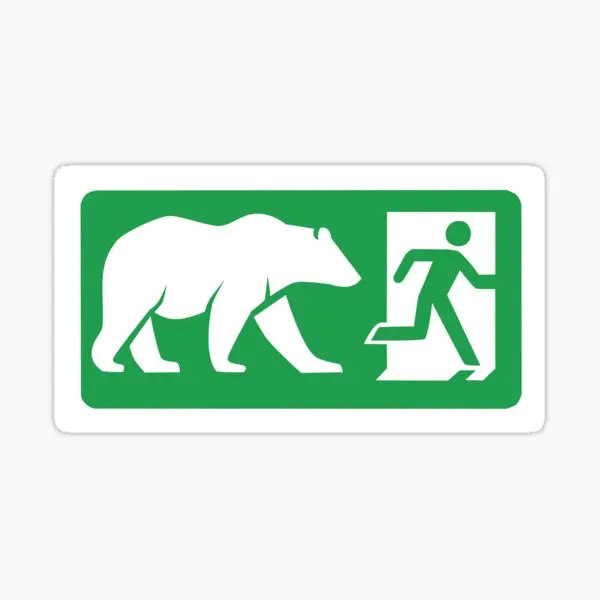 

Exit Pursued By A Bear Sign 5PCS Car Stickers for Print Fridge Wall Room Home Decorations Cute Living Room Cartoon Kid Funny
