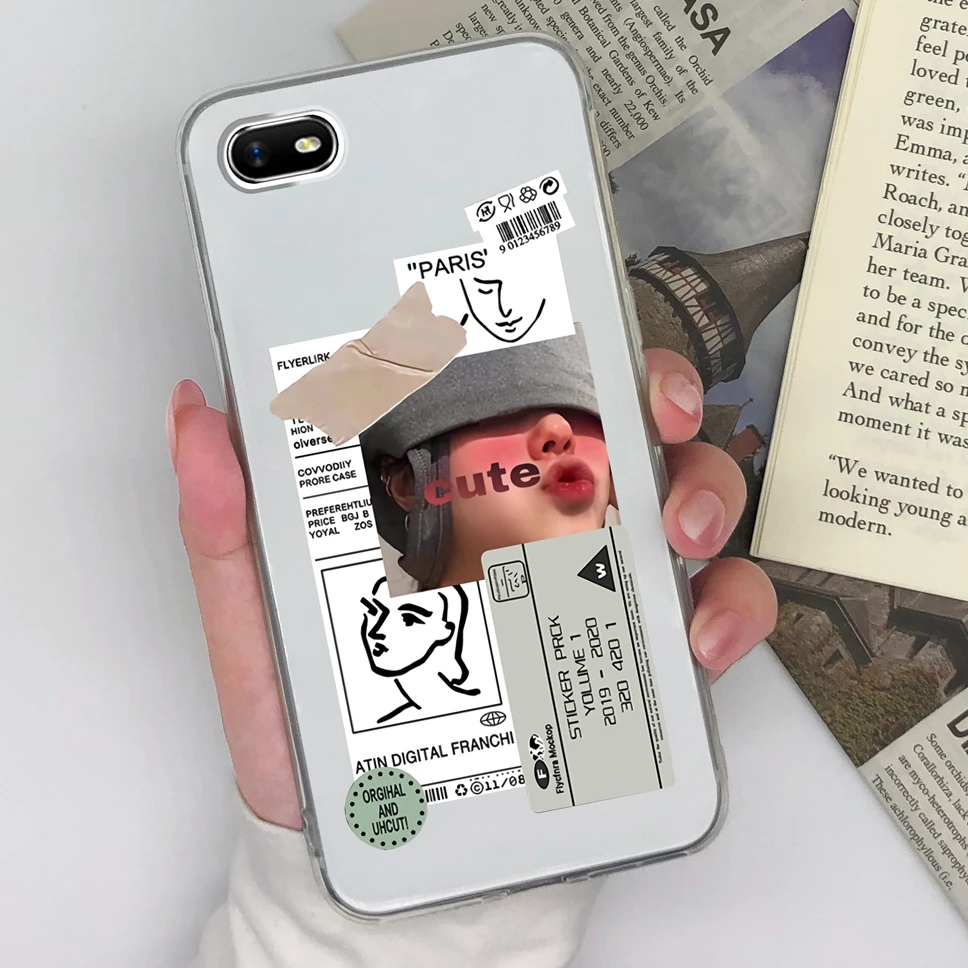 Cute Sweet Girl Transparent Soft Silicone Phone Case – 6.1 inches