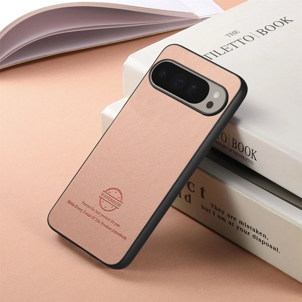 Matte PU Leather Shockproof Case with Fabric Back and Soft TPU Frame