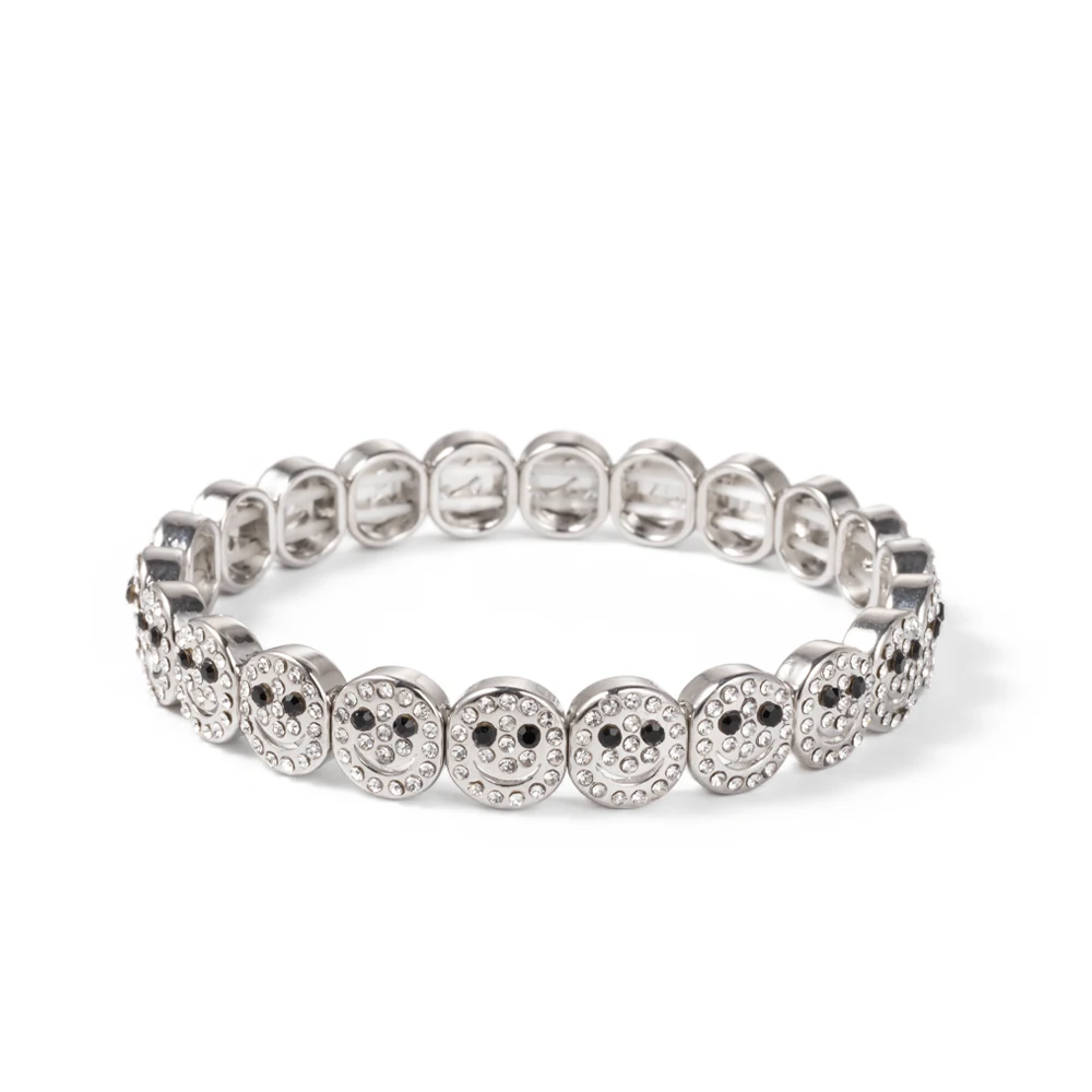BEUTIFOR Golden Happy Face Legierung Frauen Armreif Intarsien Strass Perlen Mädchen Armband Emaille Schmuck 2025 – Detail 10