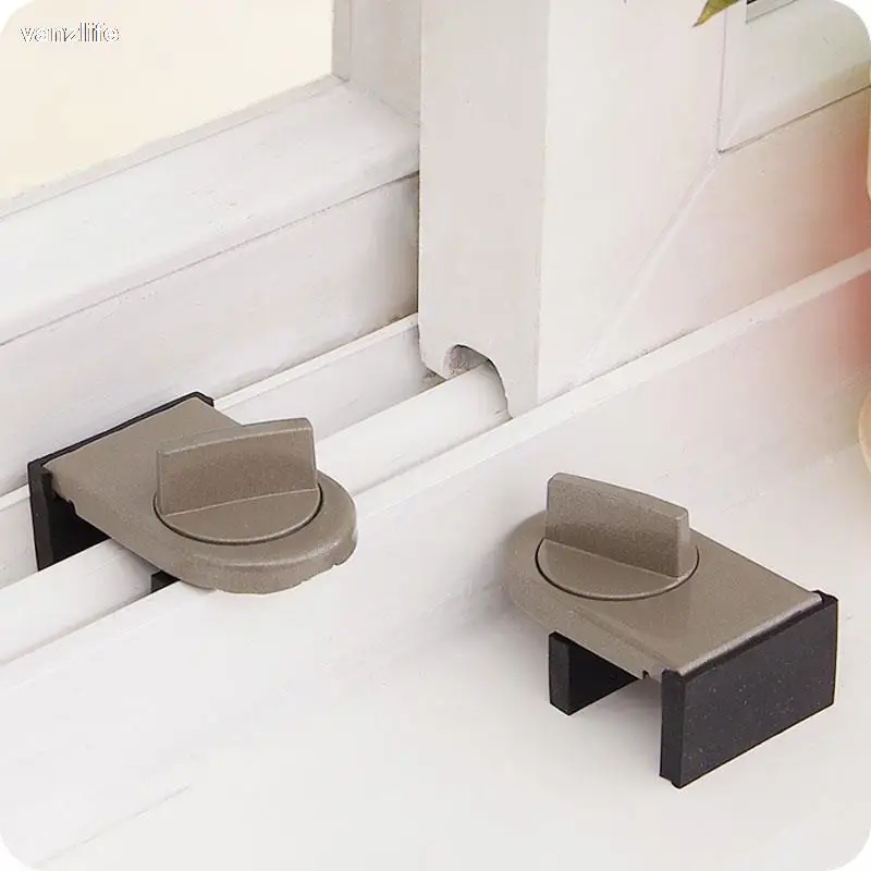 Window Security Lock Locks on Windows adjustable security door latch Mobile window insurance lock anti-theft protection lock window stoppers