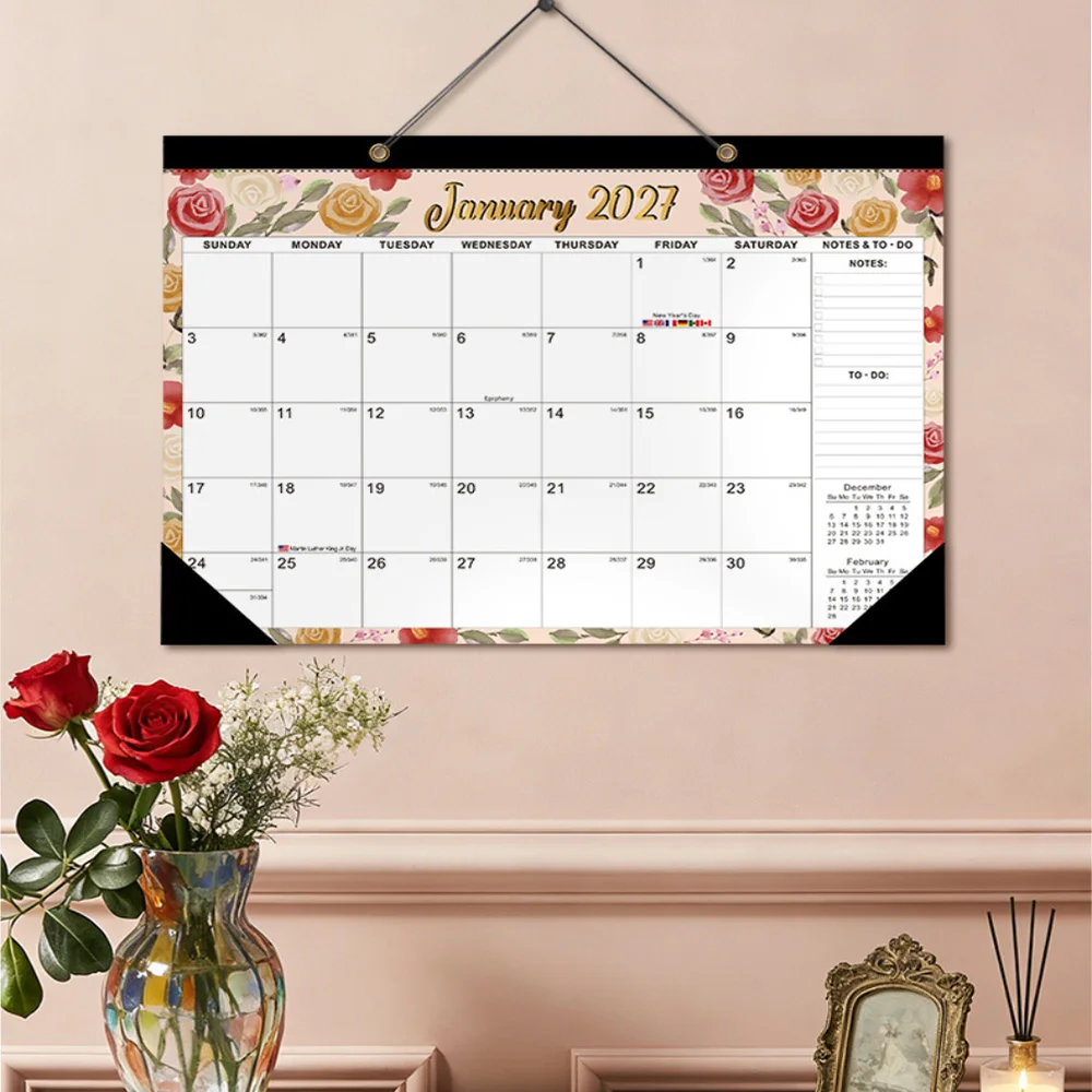 2027 Large 18-Month Wall and Desk Planner with Removable Monthly Pages