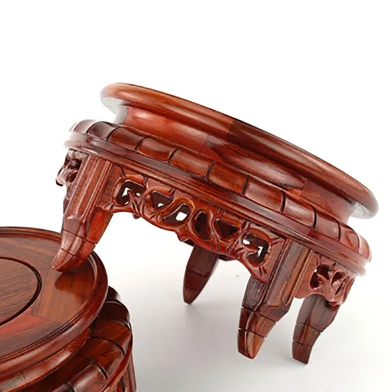 Dalbergia Cochinensis RedWood Carved Bonsai Display Pedestal Vase, Artical Statue, Luxury Collection Base, Classical Design