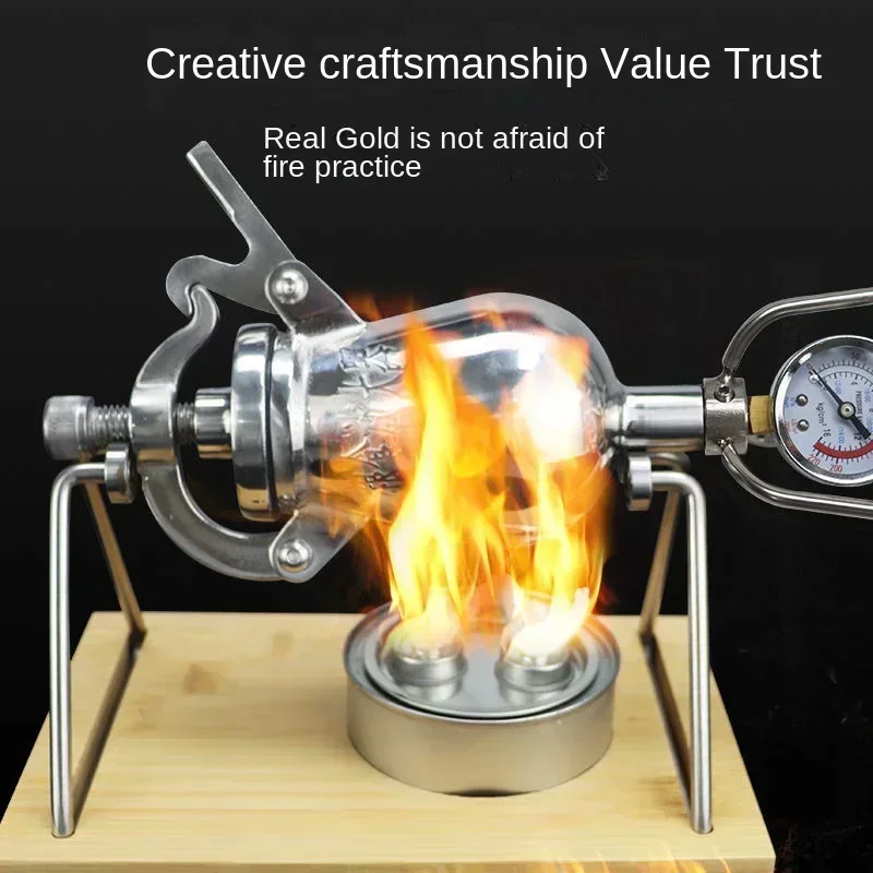 300ML Stainless Steel Mini Popcorn Machine Old-fashioned Small Hand-cranked Popcorn Machine