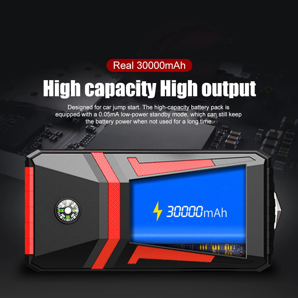 30000mAh 1000A Power Bank Car Jump Starter Portable Emergency Starter Auto Car Battery Booster Starting Device portable jump starter