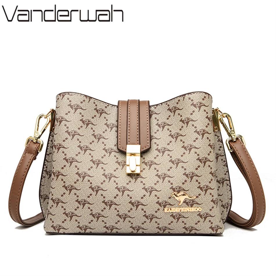 

2022 Women Cowhide Leather Handbag Luxury Designer 3 Layers Shoulder Crossbody Sac Ladies Large Capacity Shopper Messenger Totes