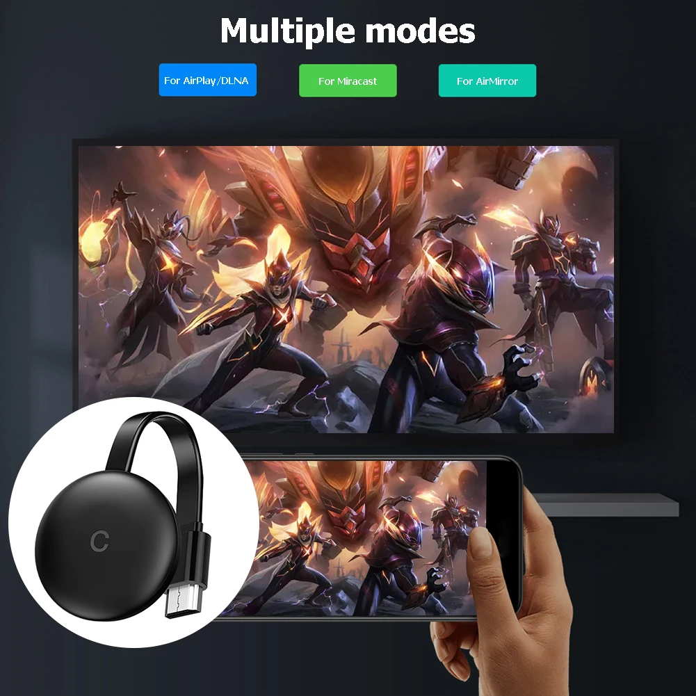 와이파이 HDMI 호환 무선 디스플레이 동글 어댑터, 휴대폰 태블릿 디스플레이 동글 비디오 어댑터, 에어플레이, 4K, 2.4GHz, 5GHz