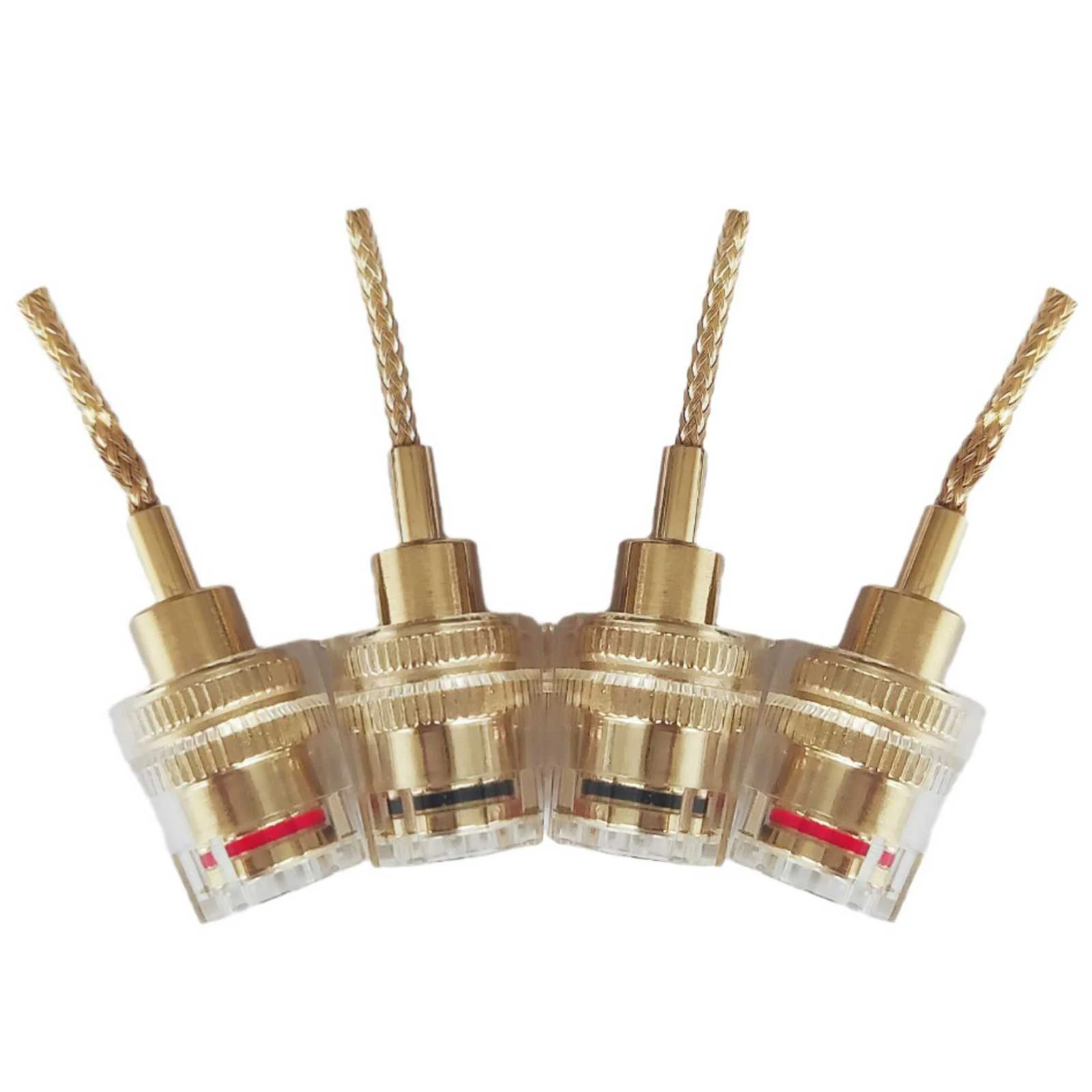 4 unidades 4 mm banana fêmea para 2 mm pino conector banhado a ouro plugue adaptador de cabo HIFI