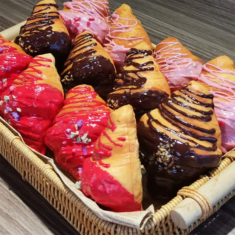 Simulated Croissant Fake jam Croissant Support customization Baking store Photography props