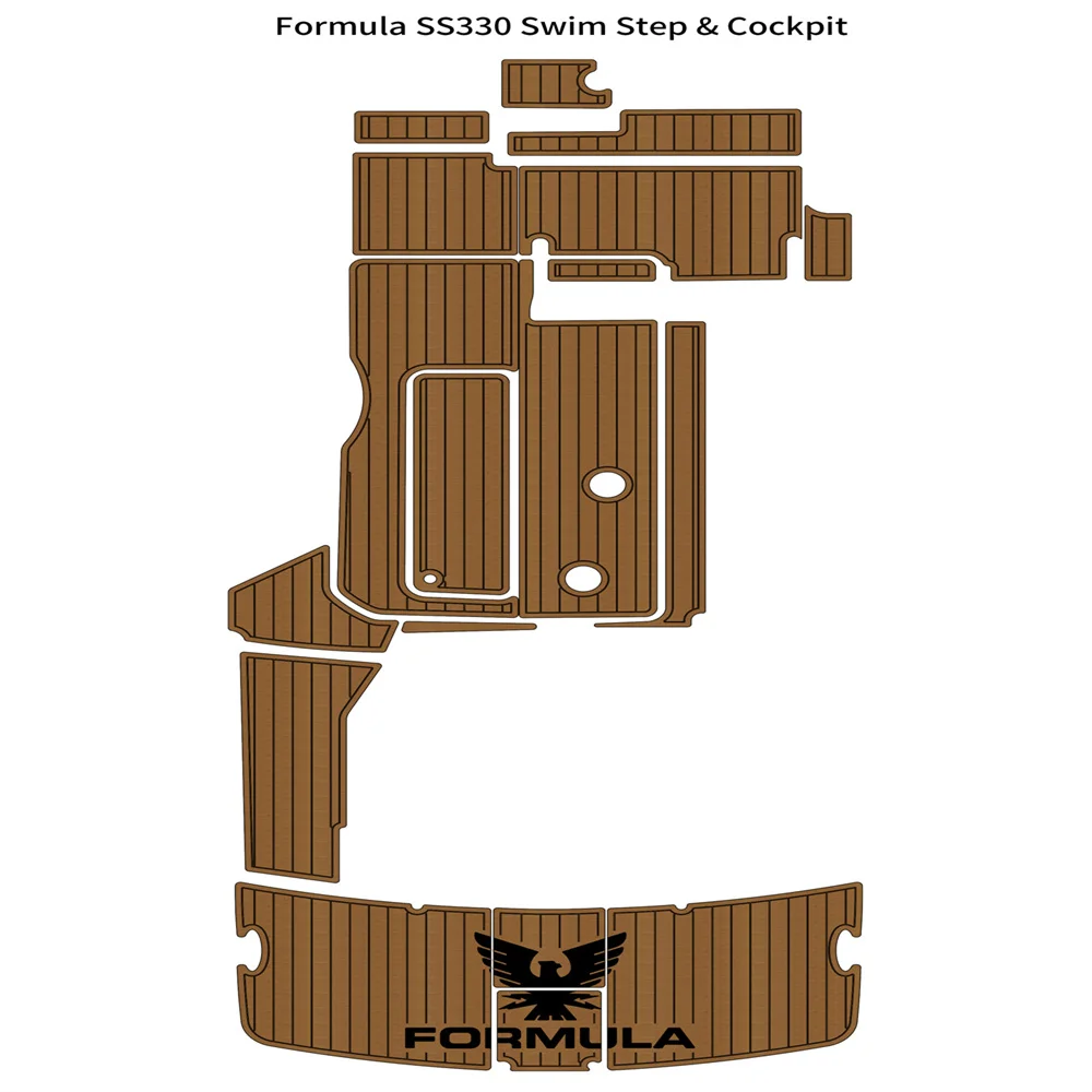 Formula SS330 Swim Platform Cockpit Pad Boat EVA Foam Faux Teak Deck Floor Mat Backing Self Adhesive SeaDek Gatorstep Style merry fisher 645 swim platform cockpit boat eva faux teak deck floor pad