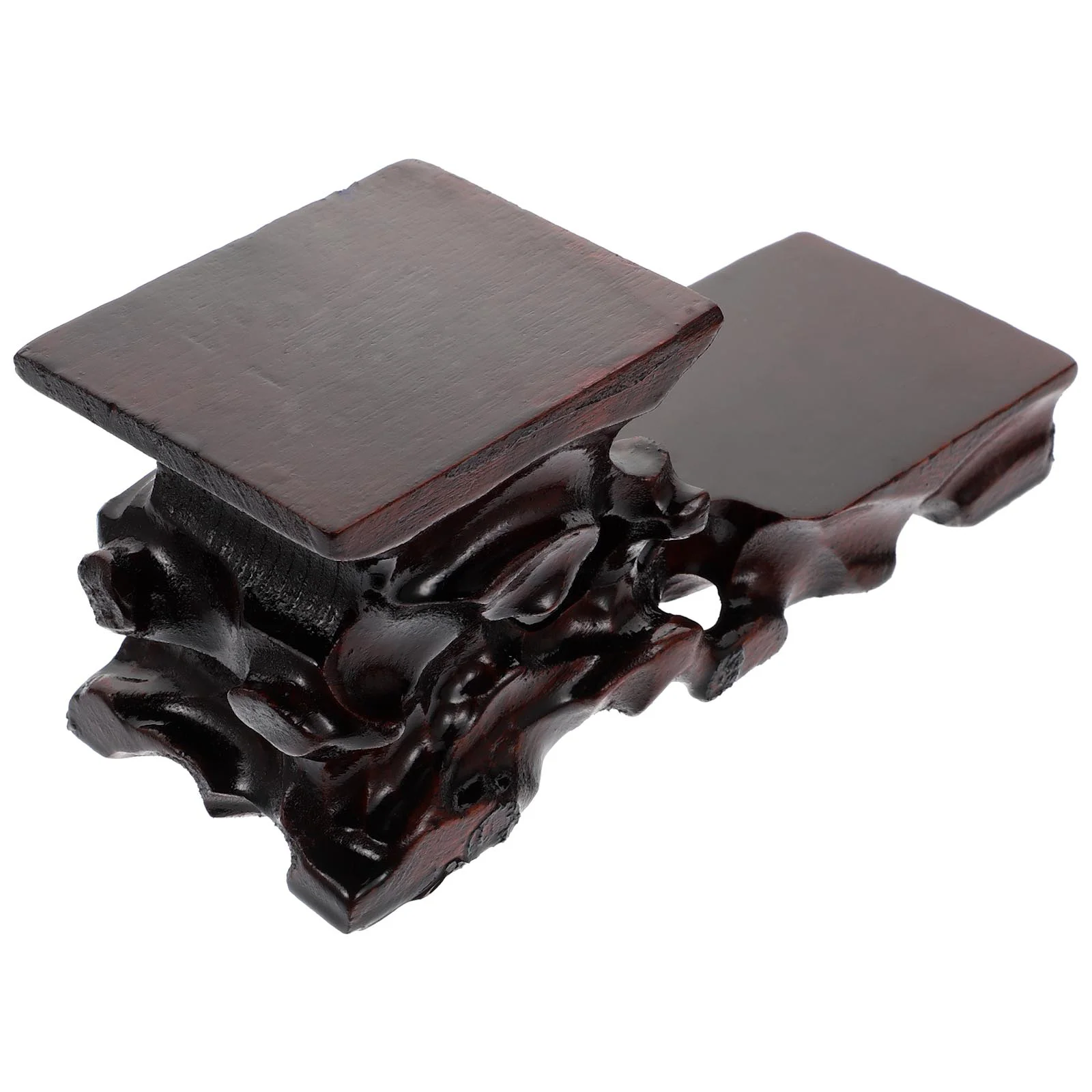 

Wooden Tray Base Storage Jewelry Carving Crafts Decorative Statue Stand Adornment Holder