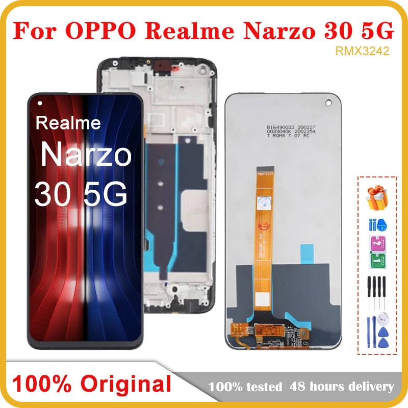 Originale Per Oppo Realme Narzo 30 5G Rmx3242 Display Lcd Touch Screen Digitalizzatore Di Ricambio Per Realme Narzo 30 5G Lcd