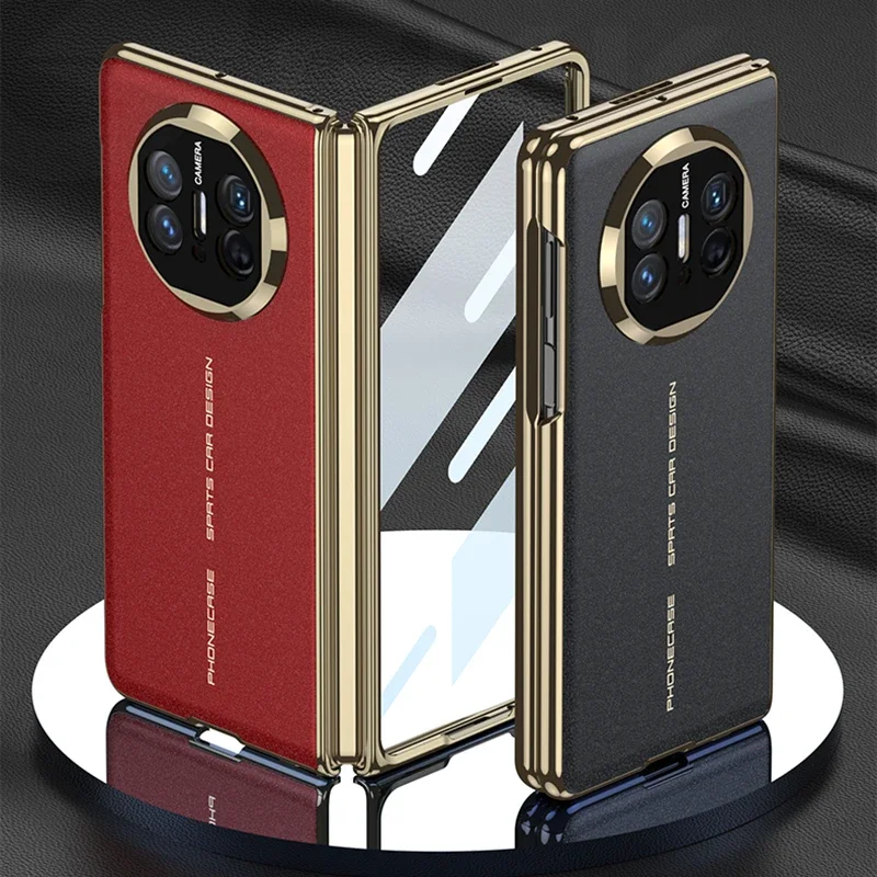 RICKE Original Case For Huawei Mate X3 With Screen Glass Case Electroplated Anti-Glare Matte Protective Cover For Huawei Mate X5