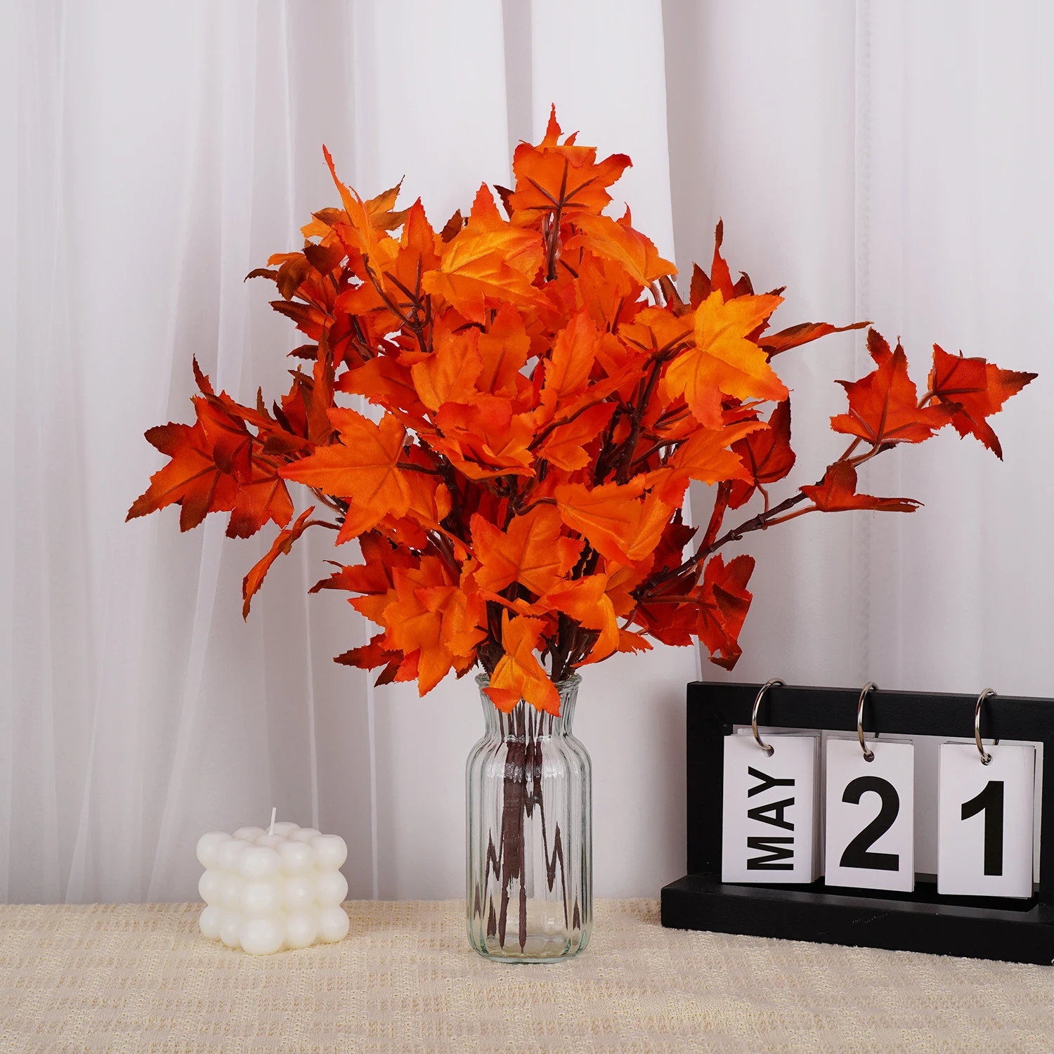 Artificial Autumn Maple Leaf Stem 6
