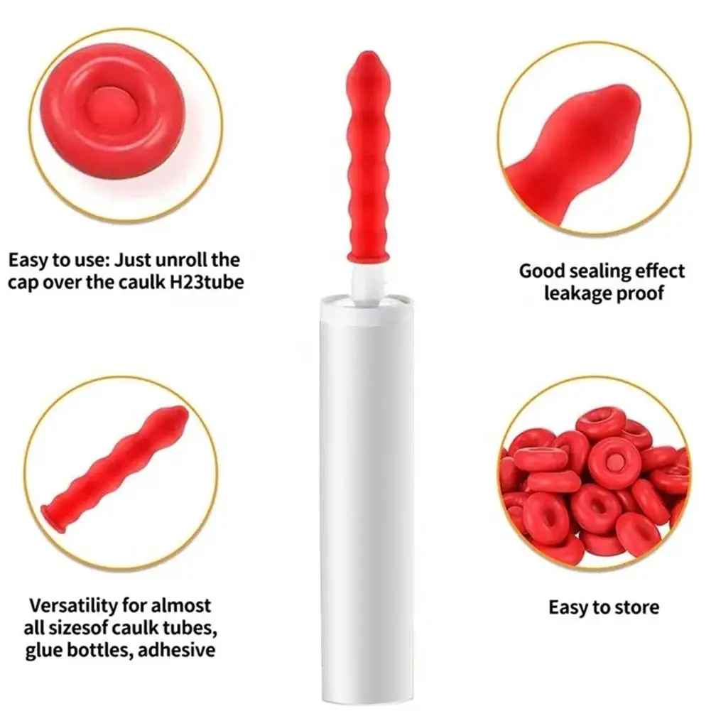 Caulk Cap 10Pcs Red Saving Cap Sealer Saver Open Caulking Tube For Sealing Preserving Eropper Latex Adhesives Tool