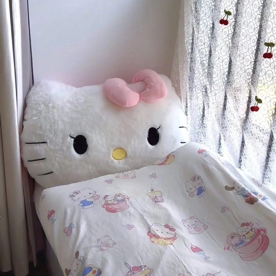 Big Size Sanrio Hello Kitty Plush Pillow Sofa Hello Kitty Cushion Bedhead Pillow Girl Heart Decoration Birthday Gift