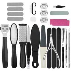 Premium 27-Piece Foot Care and Pedicure Kit - Stainless Steel Exfoliating and Callus Remover Set (One Set 27 IN 1)