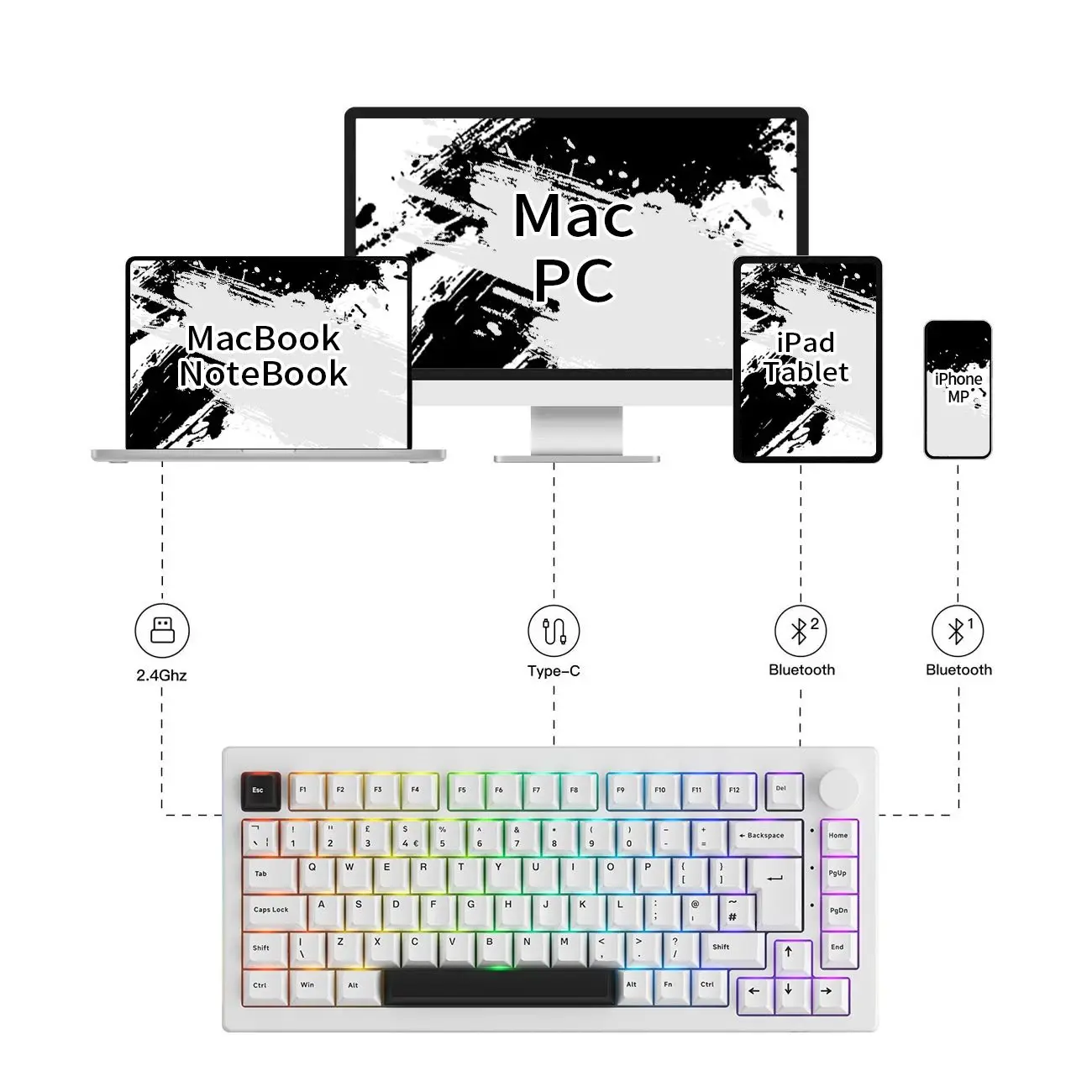 EPOMAKER AKKO 5075B Plus 75%【未使用品】 Black-Silver-5075B-Plus-US-1.