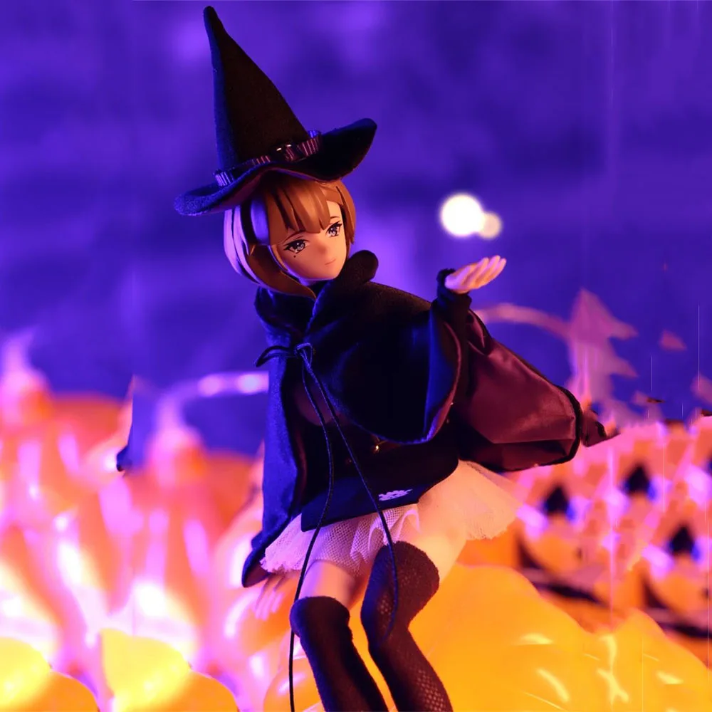 

Масштаб 1/12, женская черная шляпа с ведьмой от HASUKI, модель тела с экшн-фигуркой для 6 дюймов