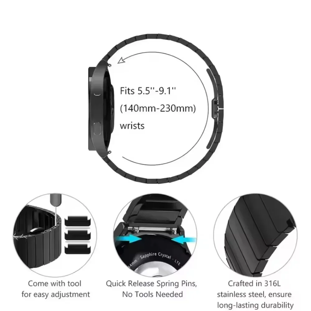 Elegant High-End Metal Link Strap