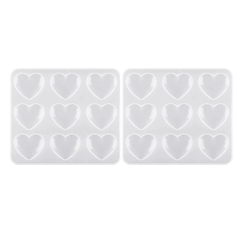 2 Pack Heart Shape Resin Molds Silicone Heart Epoxy Mold Heart-Shaped Casting Jewelry Mold For Craft Making epoxy resin silicone mould mother day heart pendant mold casting mold keychain pendant molds diy earring jewelry molds