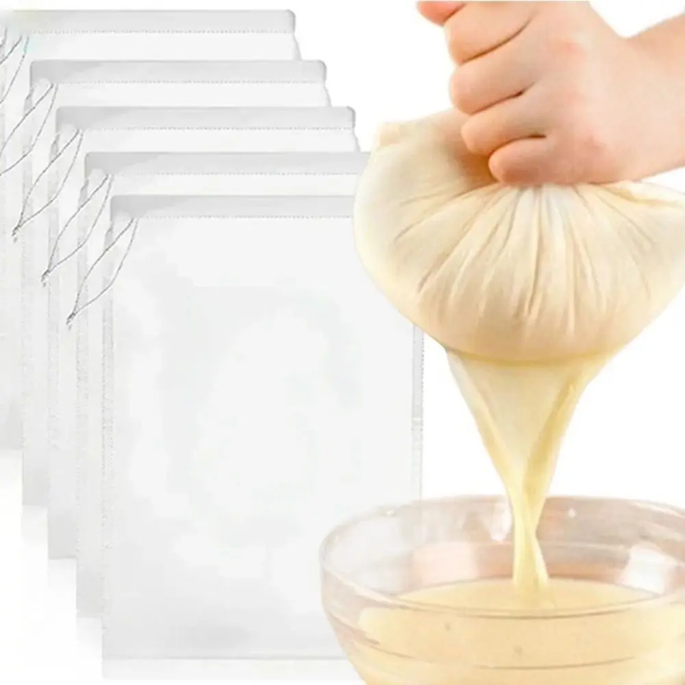 Nylon Soy Milk Filter Bag White Reusable Coffee Juice Tea Filter