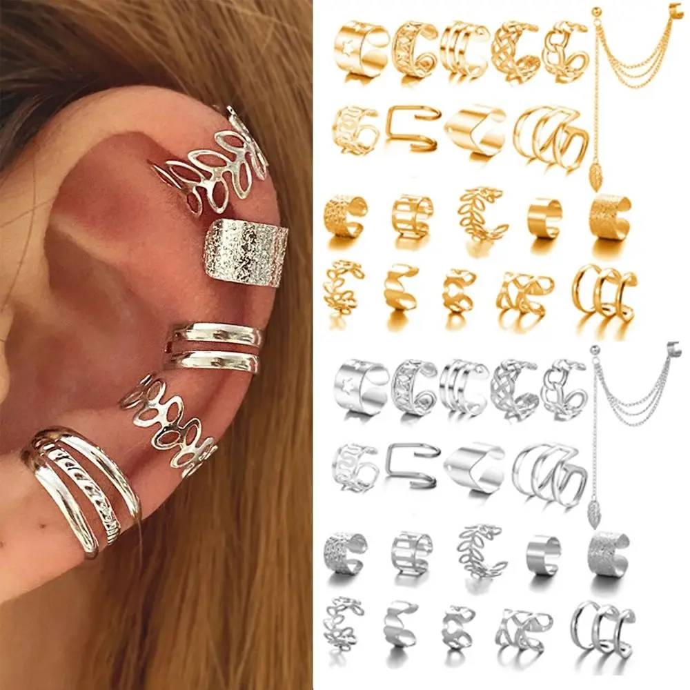 New Design Non Piercing Ear Cuffs Alloy Braid Clips Braid Hair Tools Jewelry Hair Accessories Ear Clip Set Punk Style Earrings