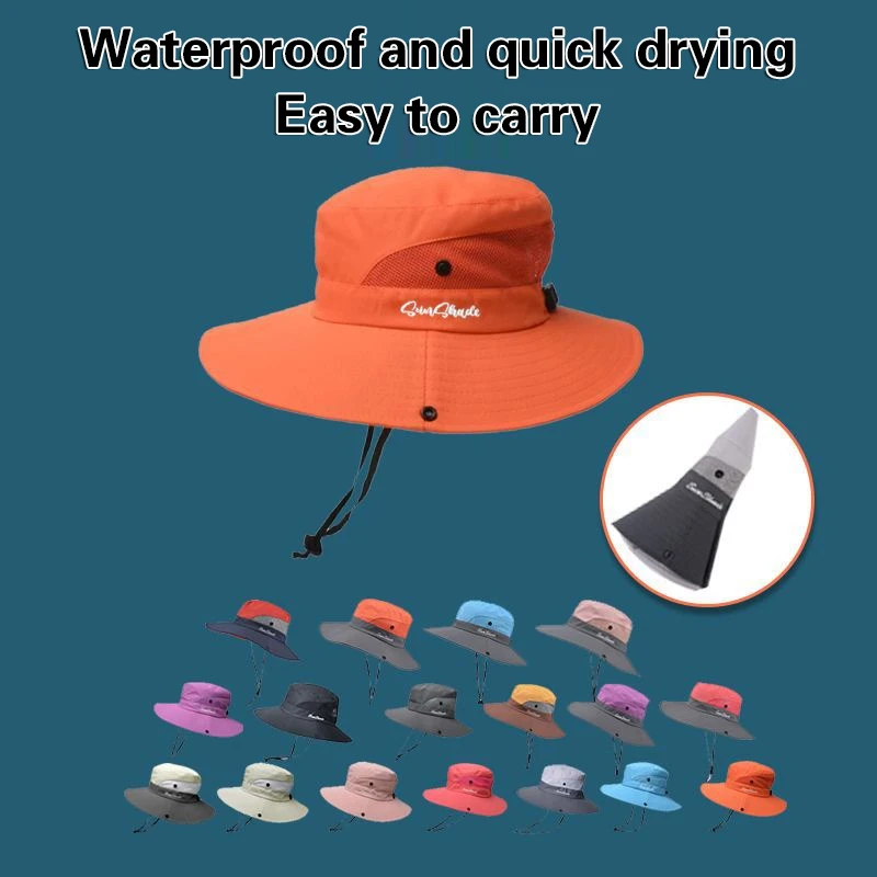 New Women's Summer Breathable Outdoor Travel High Appearance Level Sun Hat Full Sun Protection Uv Protection Hat Fisherman