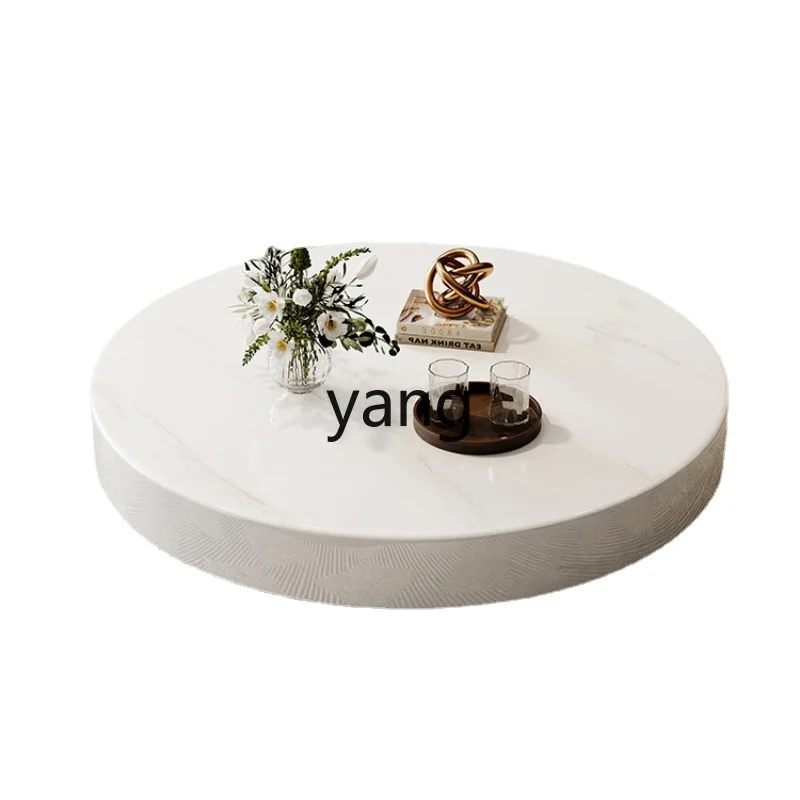 

Yjq Marble Coffee Table Living Room Home round Light Luxury Modern Simple Small Apartment Minimalist Suspension