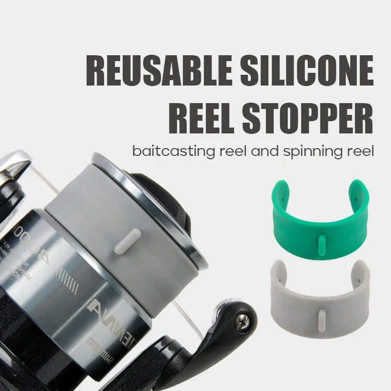 Silicone Fishing Reel Stopper Card Line Device Reusable Line Holder Fishing Goods Spinning Wheel Protection Fishing Accessories