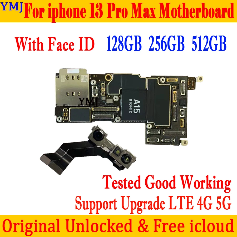 

No ID Account Original For iPhone 13 Pro Max Motherboard 128GB 256GB Unlocked Free iCloud Logic Board Support iOS Update 4G 5G