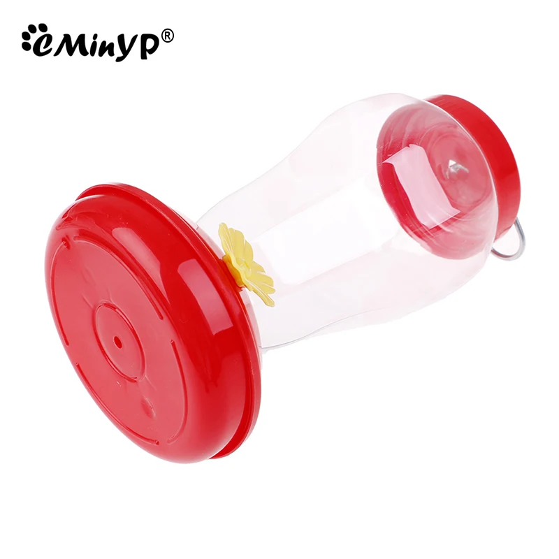 Plastic Hummingbird Feeder For Outdoor 480ML Wild Bird Feeder 3 Feeding Ports Iron Hook Hanging for Garden Tree Yard Outside