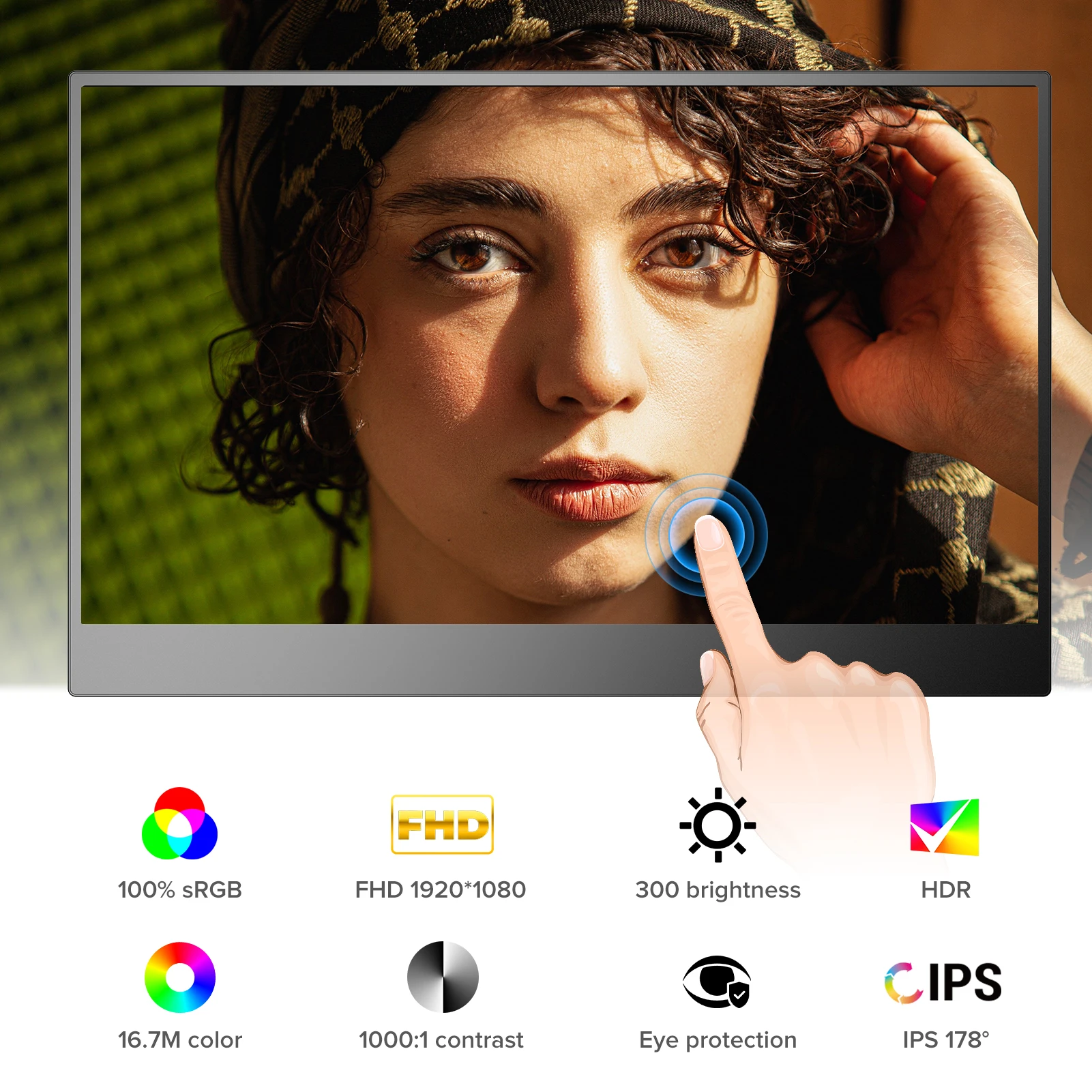 EVICIV ޴  ġũ 15.61080P IPS 10 Ʈ ġ ũ USB C HDMI Ʈ   ܺ  Ʈ Mac ġ Xbox º PC ȭ