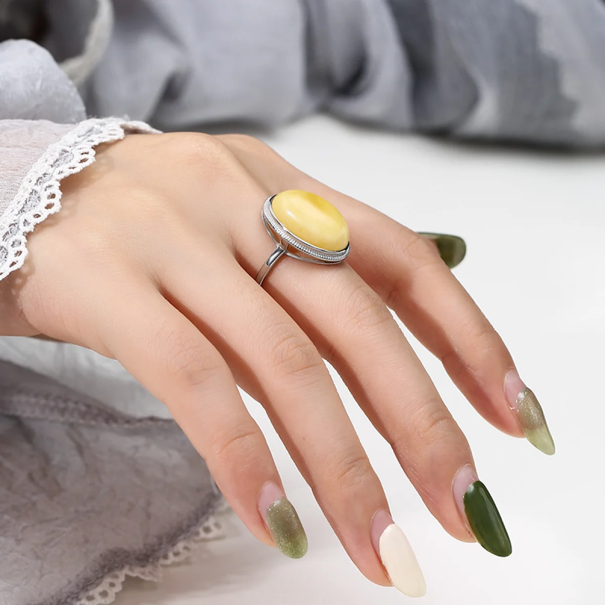 Sterling Silver S925 Adjustable Rings Setting Base Round Oval Cabochons Cameo Rings Blank for Women Handmade Jewelry Nice Gift