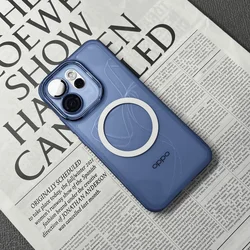 Magnetic Transparent Soft Silicone Case with Lens Protection for OPPO Reno15 (Blue Magnetic)