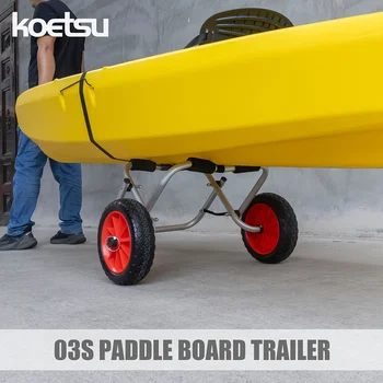 KOETSU Carrello per kayak da 1 confezione Carrello per kayak premium con pneumatici airless non piatti Capacità 150 libbre Lega di alluminio rossa