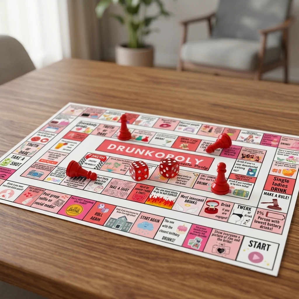 Ultimate Party Board Game Set - Includes Game Sheet, Dice & Pawns for Engaging Family & Friends Fun