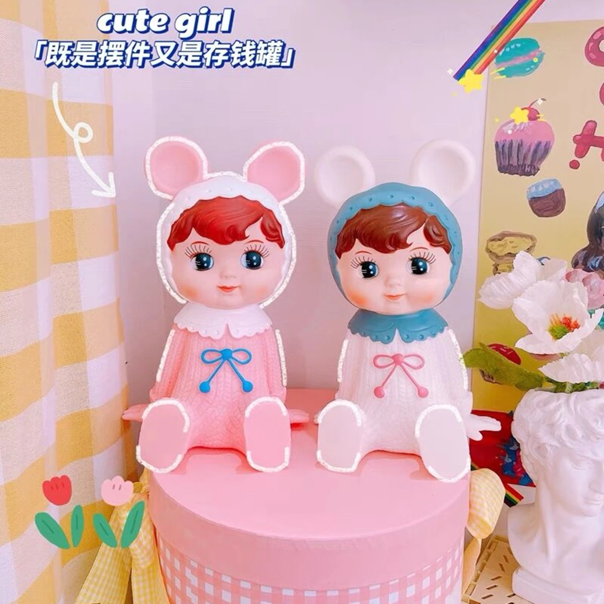 

Creative Resin Coin Bank Cartoon baby-shaped Bank Living Room Bedroom Desktop Decoration Ornaments Children's birthday gifts