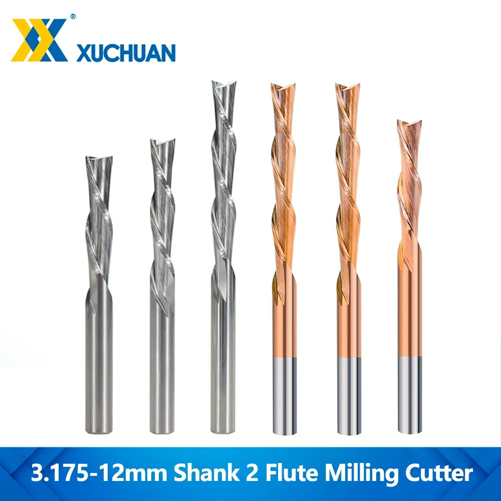 Down Cut Router Bit 1/8 Schaft Hartmetall fräser 2 Flöte CNC-Maschine Schaft fräser für Holz bearbeitung mdf schneiden