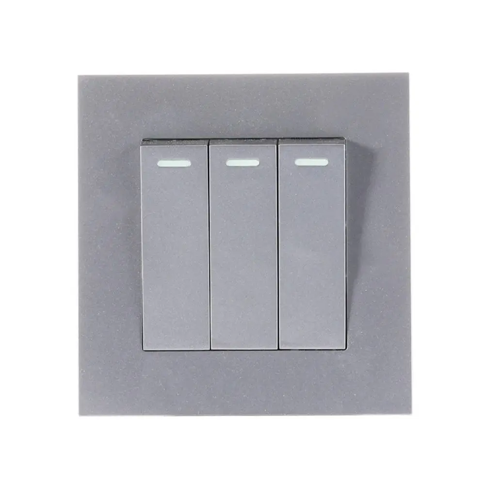 Description Picture 4 of itemMatte Grey Wall Switches 1/2/3/4 Gang 1Way Button Wall Light Switch Panel On / Off Push Buttons with LED Lamp Home Accessories